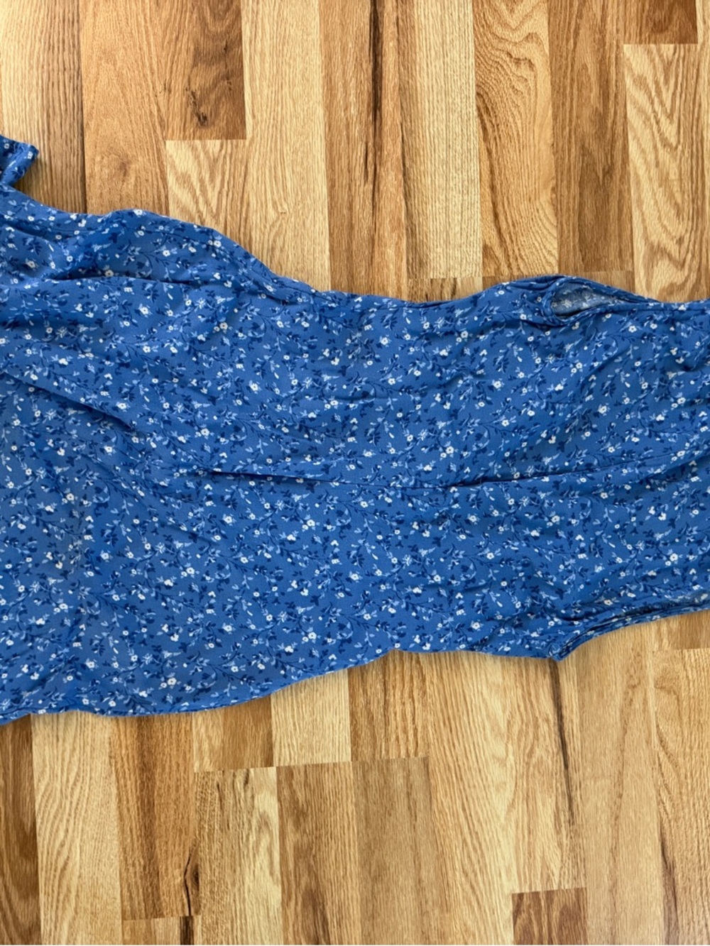 Reformation NOHA Blue Floral Square-Neck Mini Dress - Picture 4 of 4